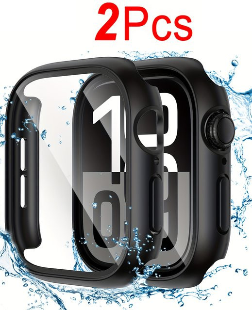 Screen Protector Fall Abdeckung für Apple Watch, 2 Stück, Schwarz - Bild 1
