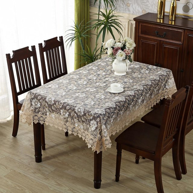 Nordic Light Luxus-Spitzentischdecke aus Jacquard mit floralem Muster, B/B/H: 60 x 60 cm - Bild 1