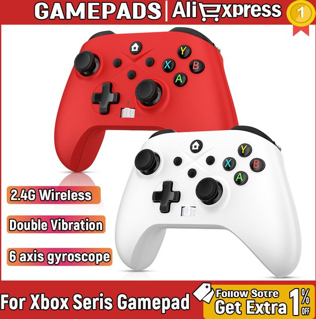 Bonadget 2,4G Wireless-Gamepad für Xbox One und Xbox Series S/X mit Dual-Vibration und Six-Axis-Funktion - Bild 1