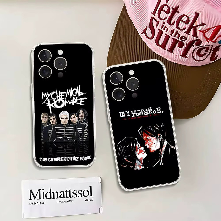 A-My-Chemical-Romance MCR-S Handyhülle für Apple iPhone 11 bis 17 Pro Max Mini, transparente Stoßfänger-Hülle - Bild 4