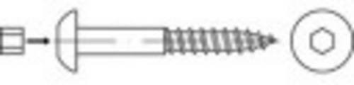 TOOLCRAFT 159340 Halbrund-Holzschrauben mit Innensechskant aus Stahl, galvanisch verzinkt, Farbe: Silber, Durchmesser: 8 mm, Länge: 70 mm, 50 Stück - Bild 1