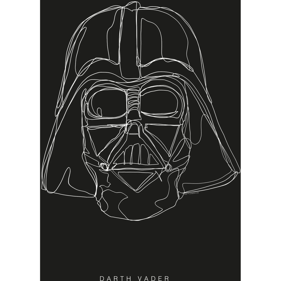 Komar Wandbild Star Wars Vader in Schwarz und Weiß, B: 50 cm, H: 70 cm - Bild 2