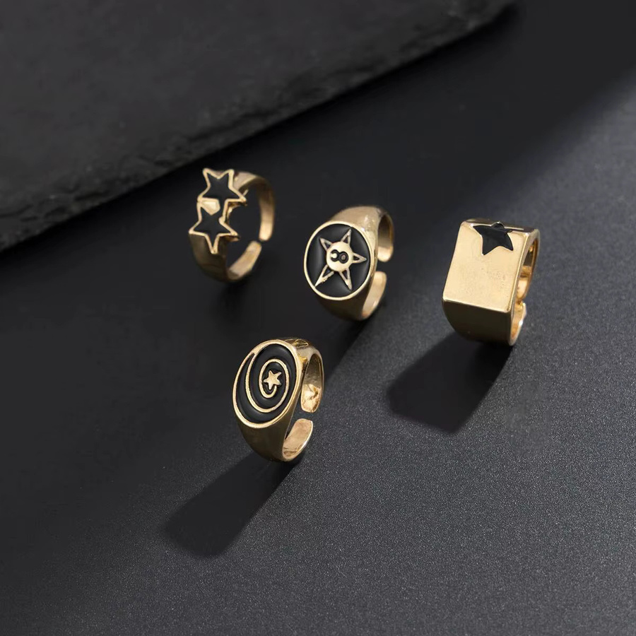 KunJoe Ringe, Punk Pentagramm, Gold, Herren - Bild 2