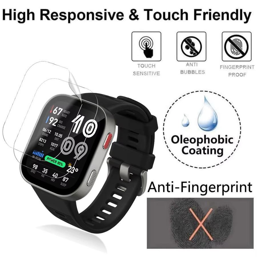 Displayschutzfolie Amazfit Bip Max, Hydrogel-Folie, Silikon, transparent - Bild 2