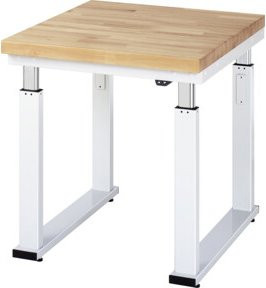 STIER Elektrisch Höhenverstellbare Werkbank Premium in Weiß aus Stahl und Holz, B/T/H: 90 x 75 x 74-114 cm - Bild 1