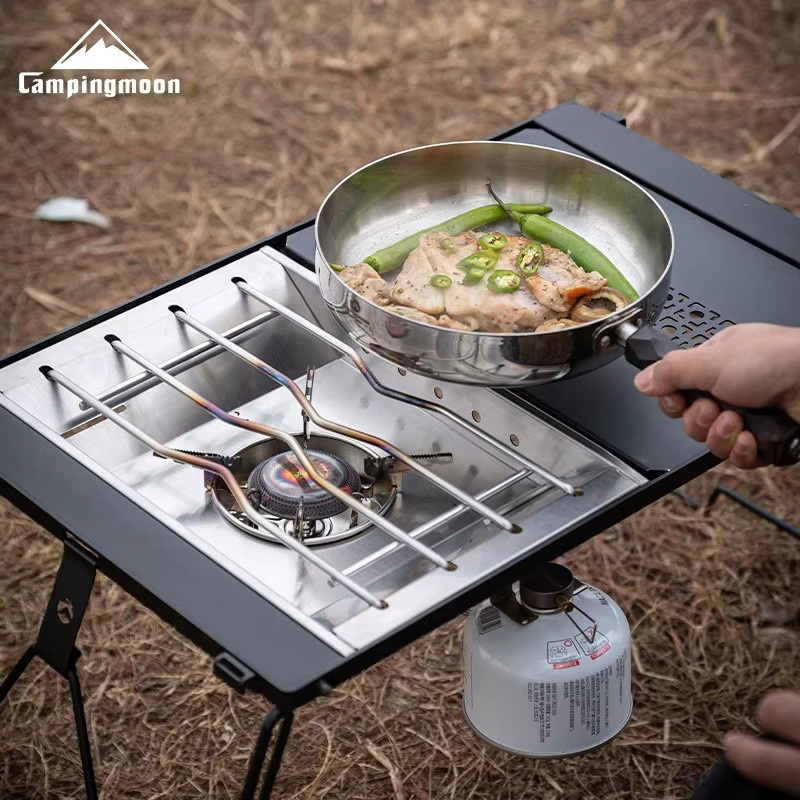 CAMPINGMOON CK-25PG Edelstahl-Ofenplatte im koreanischen Stil, winddichte Camping-Kochplatte in Silber - Bild 4