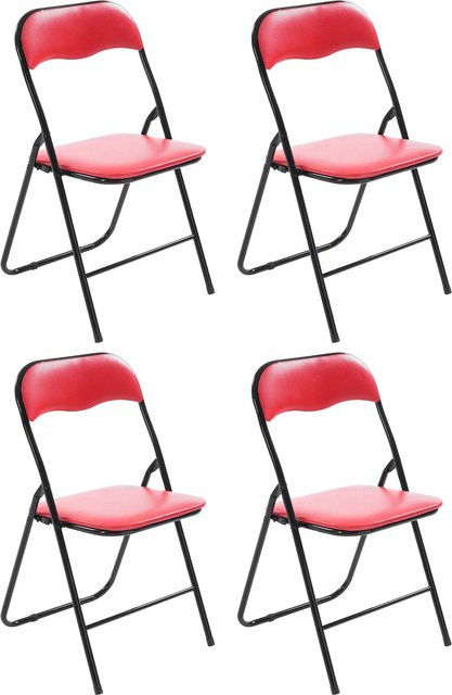 4er Set CLP Klappstühle Felix mit gepolsterter Kunstleder-Sitzfläche und Metallgestell - Bild 1