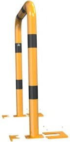 Schake Schutzbügel abnehmbar in Gelb/Schwarz mit Bodenplatte, Durchmesser: 76 mm, Breite: 1000 mm, Höhe über Flur: 650 mm, Bodenplatte: 160 x 180 mm - Bild 1