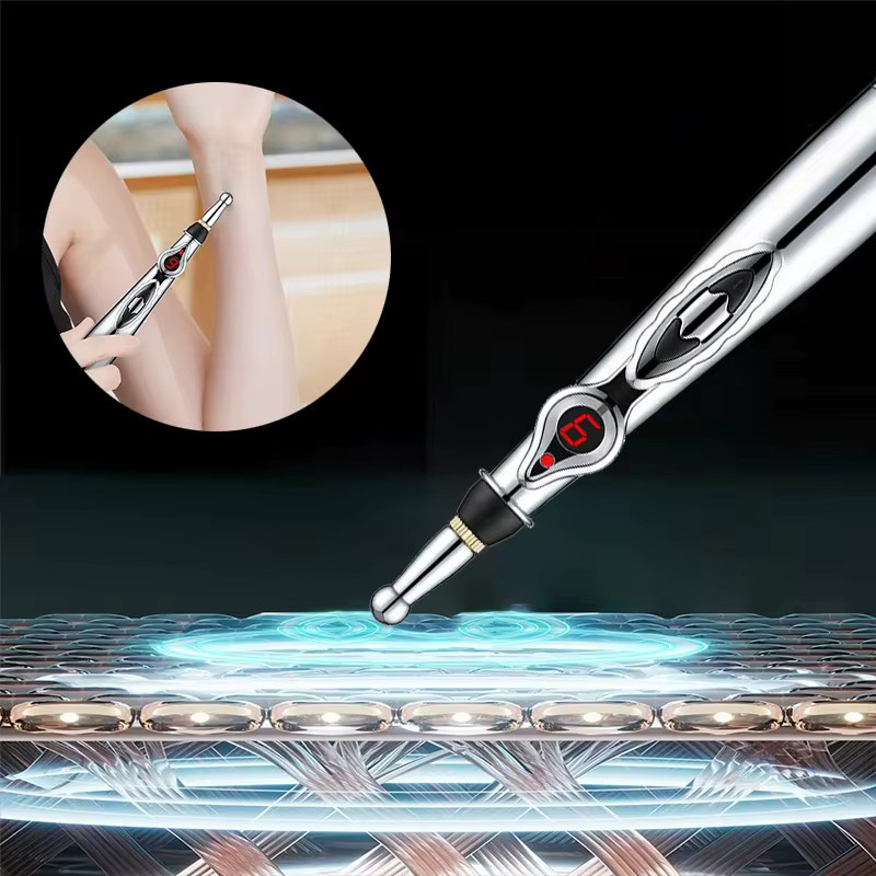 AXH Meridian Pen Elektronischer Energie-Zirkulations-Massagepen, Silver - Bild 1