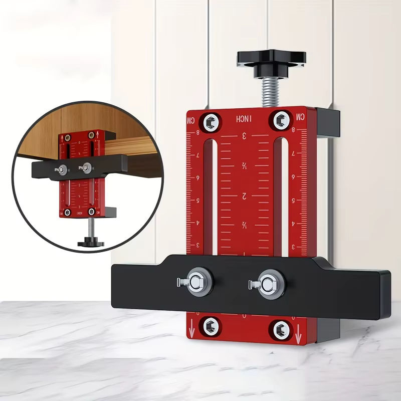 GDART Schranktür-Montagevorrichtung aus Aluminium mit Stützarm und Klemme in Rot - Bild 6
