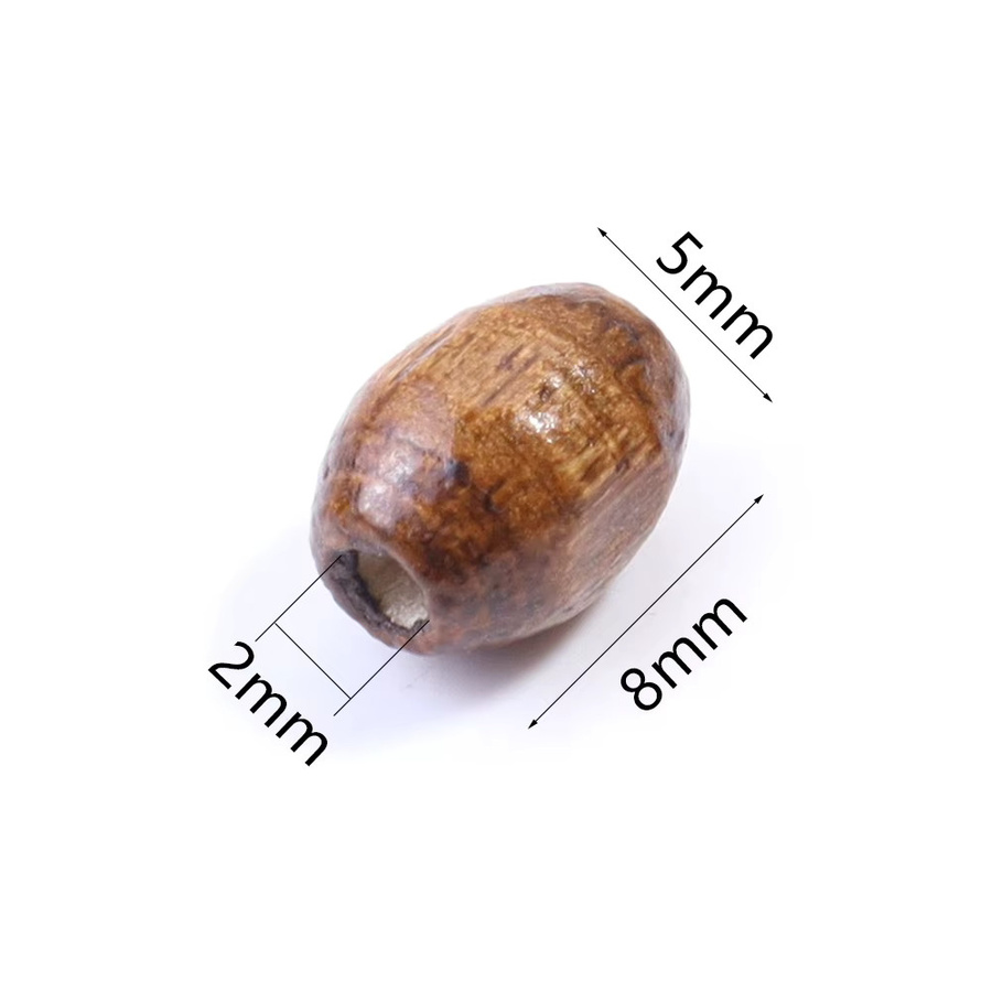 Lingsai Holz Perlen, Braun, Oval, 5x8mm - Bild 2