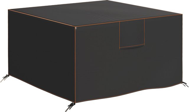 Outsunny Schutzhülle für Gartenmöbel aus wasserdichtem 420D Oxford Gewebe, quadratische Abdeckplane für Gartentische und Terrassenmöbel, Schwarz, B/T/H: 125 x 125 x 74 cm - Bild 1