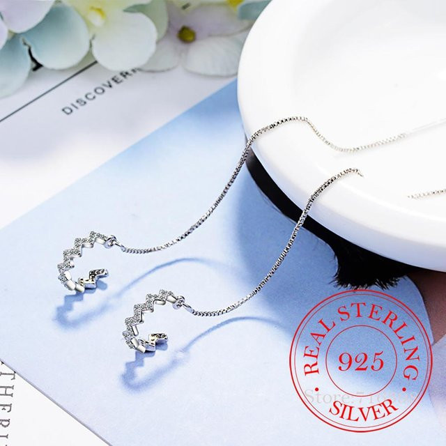 Ohrringe 925 Silber, Rubin, Kristall, Zirkonia, Damen - Bild 1
