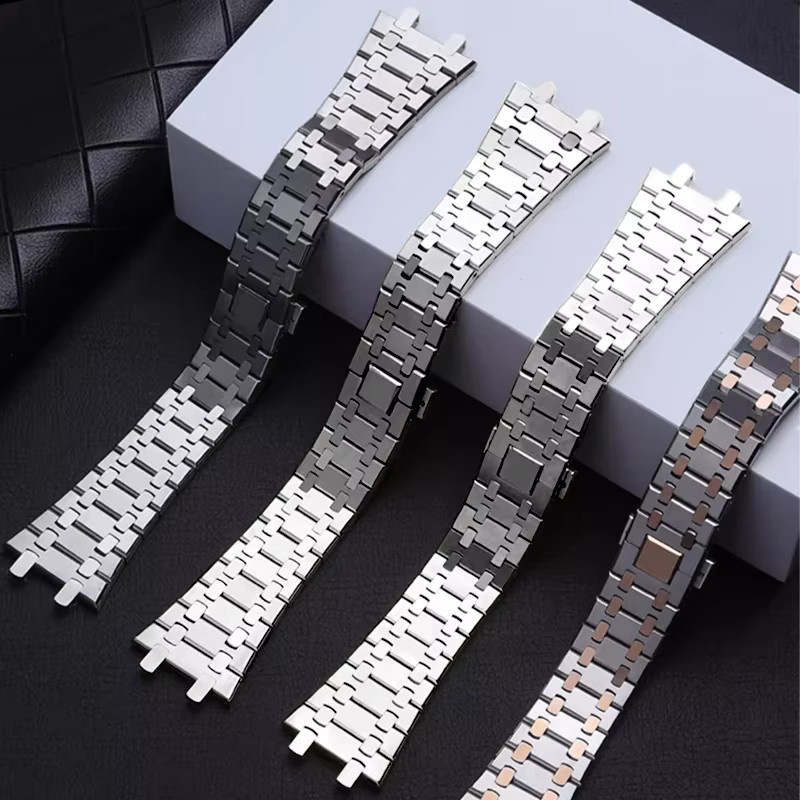 yunfook Uhrenarmband Edelstahl, 26 mm, Silber, Unisex - Bild 3