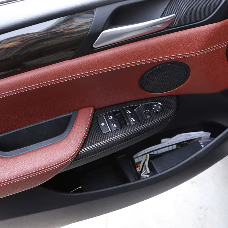 OWNTYCAR Carbon Faser Zubehör Set für BMW X3 X4 F25 F26 2011-2017, Interieur Dekorelemente für Mittelkonsole, Lenkrad und Tür in Schwarz - Bild 3