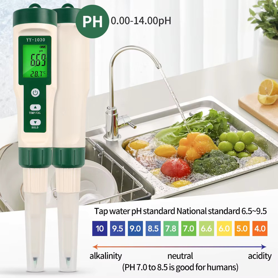 JUANJUAN YY-1030 pH-Messgerät für Lebensmittel, Teig und Kosmetik mit Elektrode und Thermometer - Bild 2