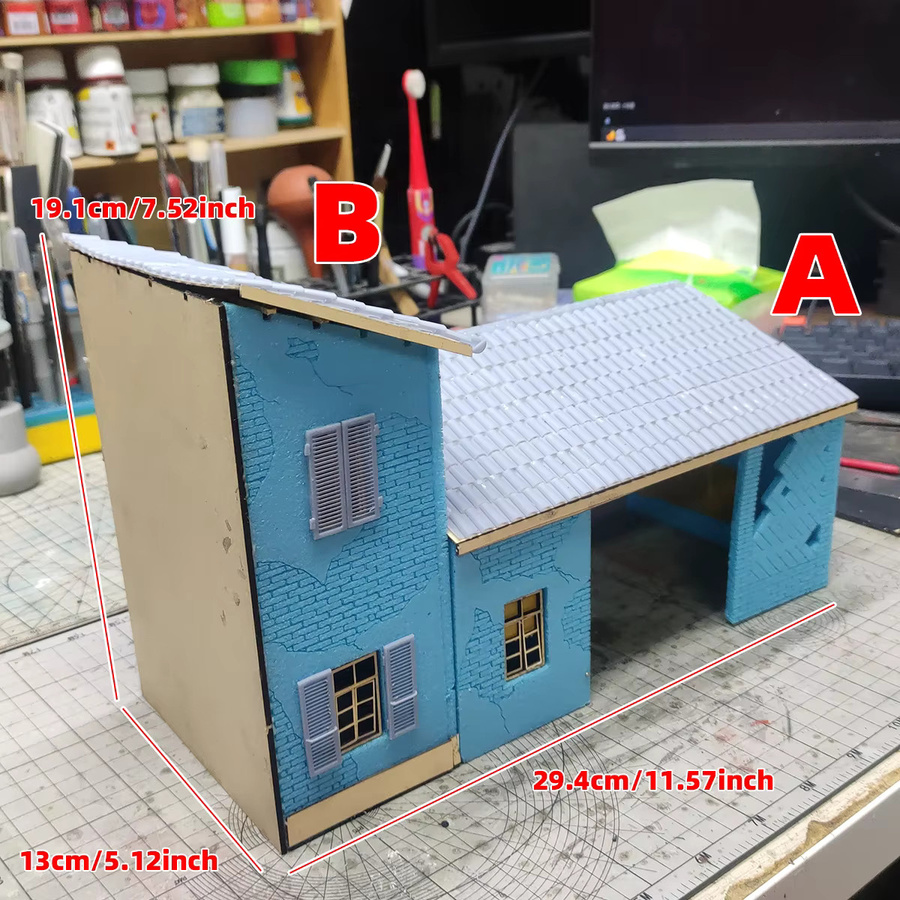 CorMake Architekturmodell-Bausatz Zweistöckiges Haus Villa Residenz, Maßstabsmodell-Bausatz, 1:35 - Bild 2