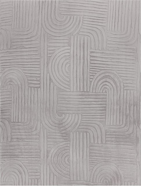 Fellteppich Lelystar in Grau mit Boho-Design, rutschfest und pflegeleicht, B/T: 80 x 150 cm - Bild 1