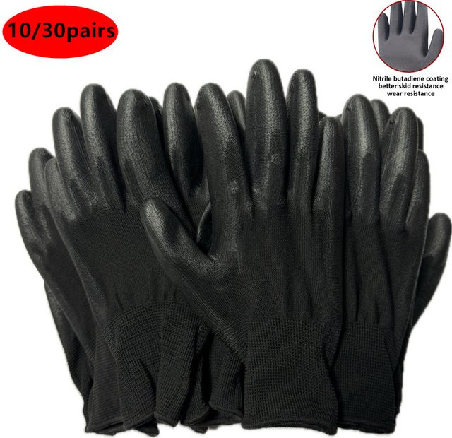Arbeitshandschuhe aus Polyurethan mit Nylon- und Baumwollbeschichtung in Grau und Schwarz - Bild 1