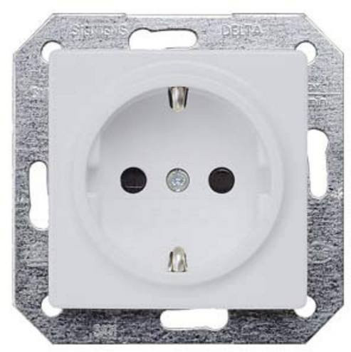Siemens DELTA i-system Schuko-Steckdose 10/16A 250V in Aluminiummetallic - Bild 1