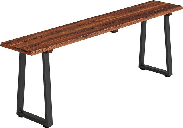 Outsunny Gartenbank aus Fichtenholz im Industriestil, 2-Sitzer ohne Rückenlehne, Farbe Schwarz/Braun, B/T/H: 150 x 28 x 48 cm - Bild 1