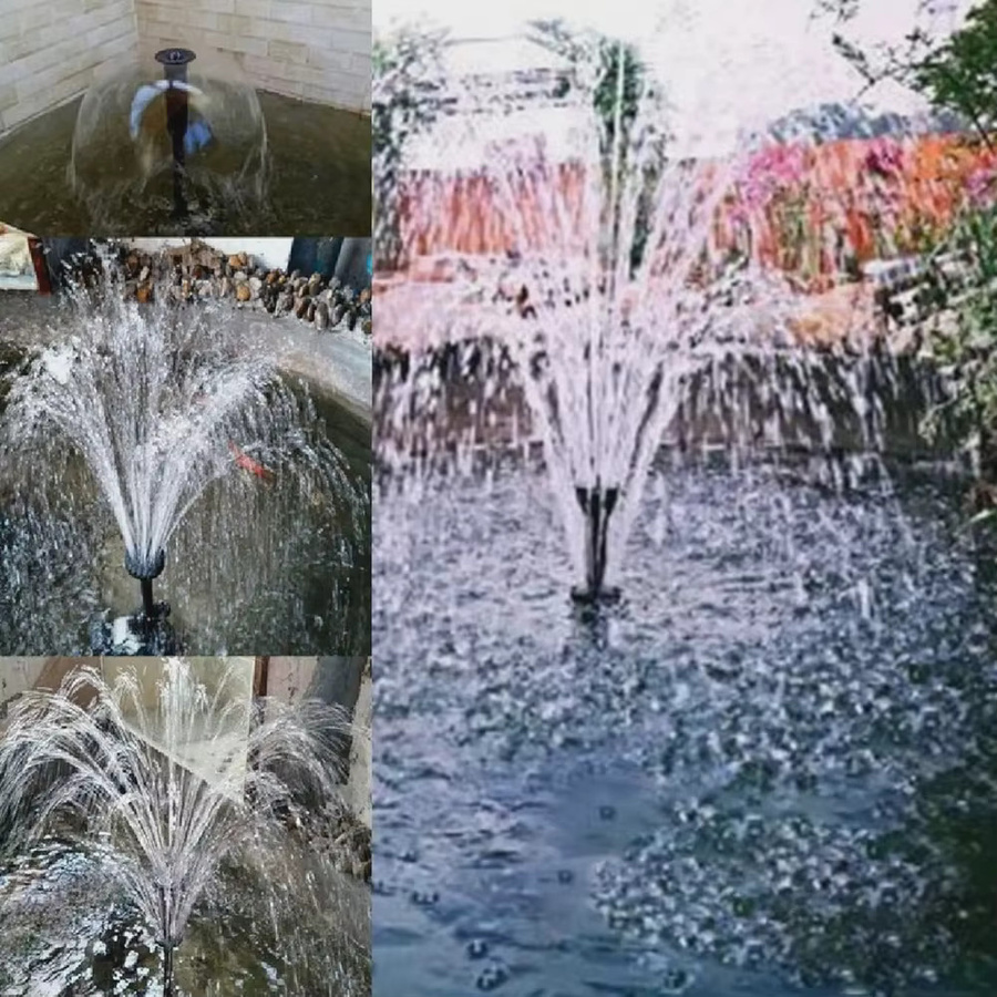 Verstellbares Kunststoff-Springbrunnenkopf-Set in Schwarz für Gartenteiche, Pools und Aquarien mit 1/2-Zoll und 3/4-Zoll Düsen-Kit - Bild 4