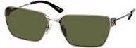 Balenciaga BB 0374SK Sonnenbrille, Vollrand, Rechteckig, Metall, Unisex, grey green - Bild 1