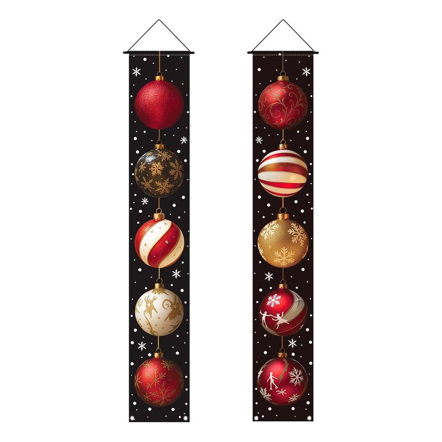 VIKAMA Weihnachts-Türbanner für Zuhause und Veranda, Mehrfarbig, Polyester, B/H: 30 x 180 cm - Bild 6