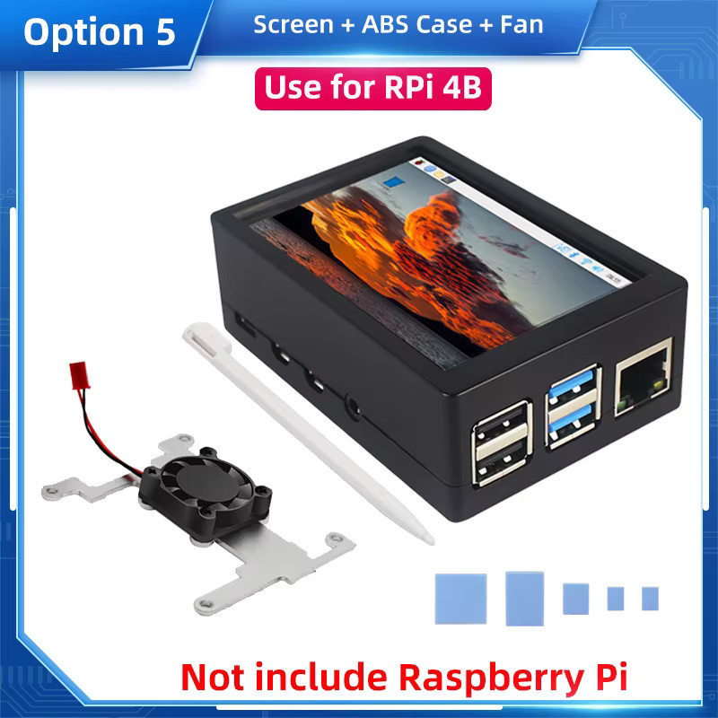 Raspberry Pi 3.5 Zoll LCD-TFT-Touchscreen Display mit Lüfter und Gehäuse für Raspberry Pi 4 Modell B, 3B+ oder 3B in Schwarz - Bild 5