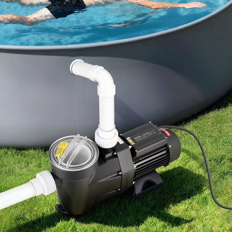 Buying Solutions, MB Einphasen-Schwimmbadpumpe in Schwarz mit 1300W Leistung, 28.800 L/H Durchfluss und 24-Stunden-Timer - Bild 5