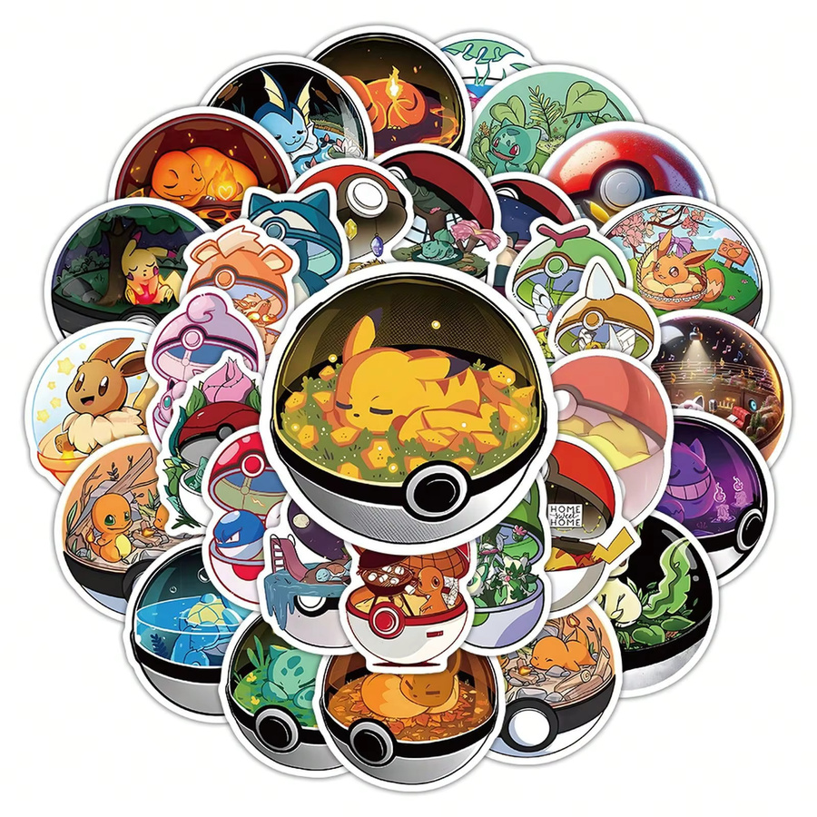 Keeppley Pokémon Poke Ball Aufkleber, 50-teiliges Set - Bild 2