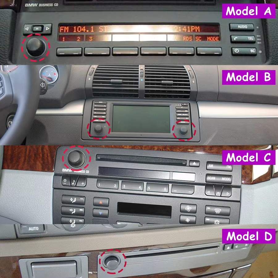 TNAI Audio Lautstärkeregler Drehknopf für BMW 3er 5er 7er X5 E39 E38 E53 E46 E65 E66 in Schwarz - Bild 3