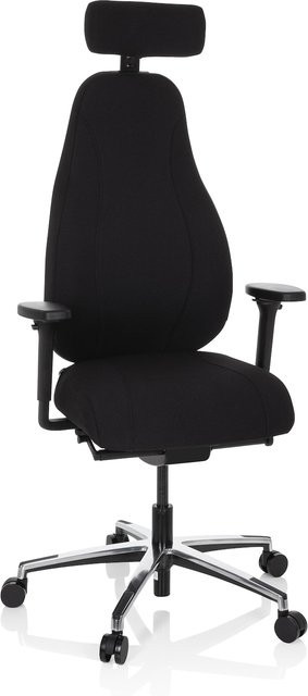 hjh OFFICE High End Bürostuhl RESISTIO in Schwarz mit Stoffbezug, Armlehnen und Höhenverstellung - Bild 1