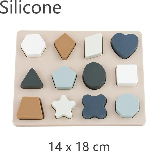 Kidsly Montessori Baby Puzzles, Silikon, Geometrische Form Puzzle, ab 3 Jahre - Bild 1