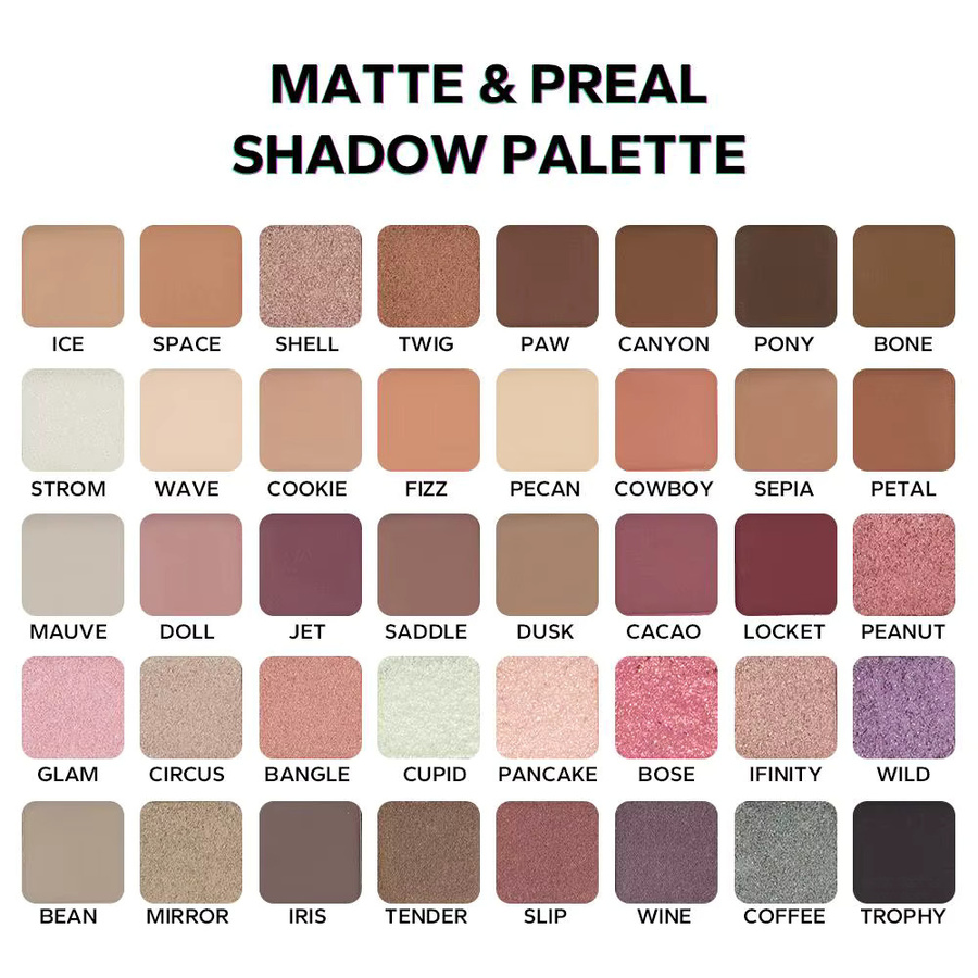 BEAUTY GLAZED Neutral Vibes Lidschatten-Palette, 40 Farben, Matt - Bild 3