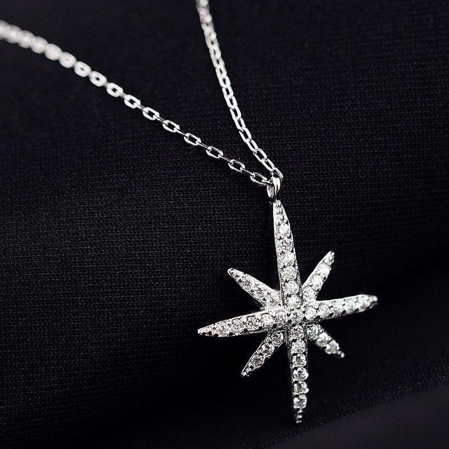 Wucifang Jewelry Halskette mit Anhänger, 925 Silber, Zirkonia, Schwarz, Damen - Bild 1