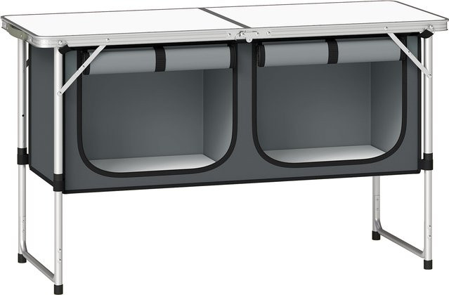 Outsunny Campingküche faltbar mit Aluminiumgestell und Staufach in Silber - Bild 1