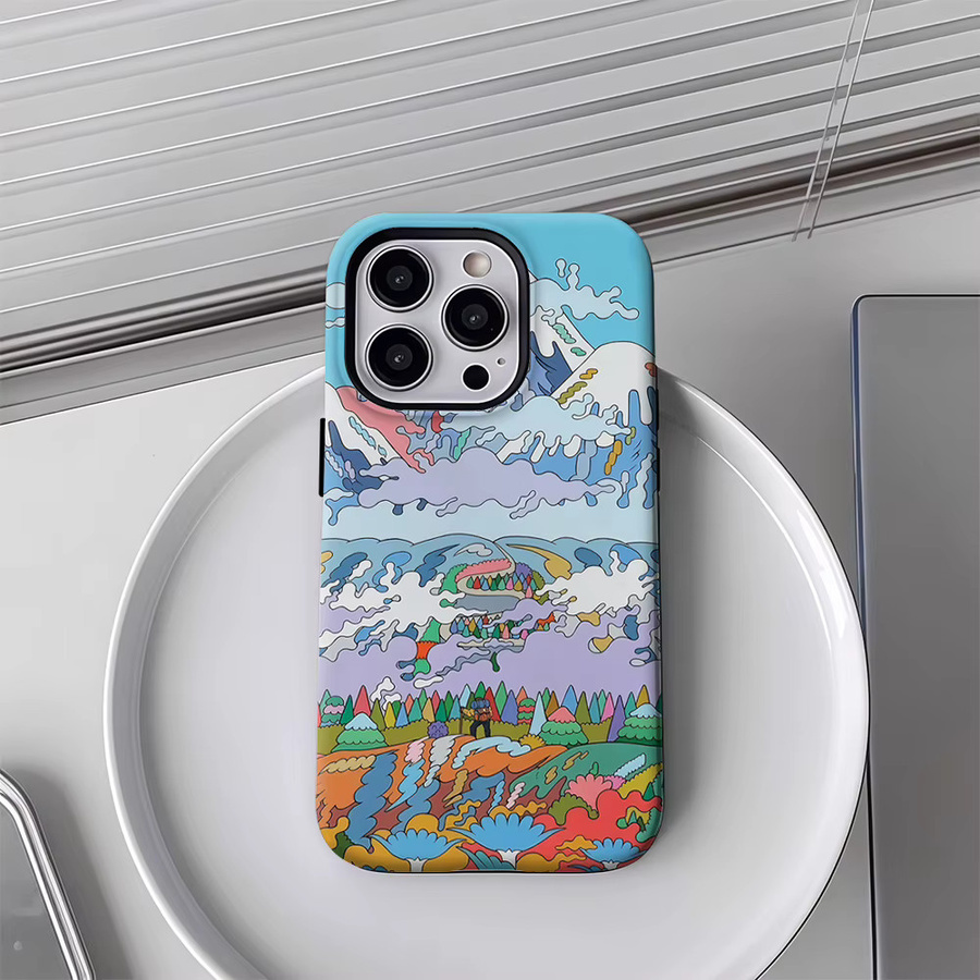 Mountain Melody Handyhülle für iPhone 17 16 15 14 13 12 11 Pro Max Plus mit doppelschichtiger Rückseite in Multicolour - Bild 4