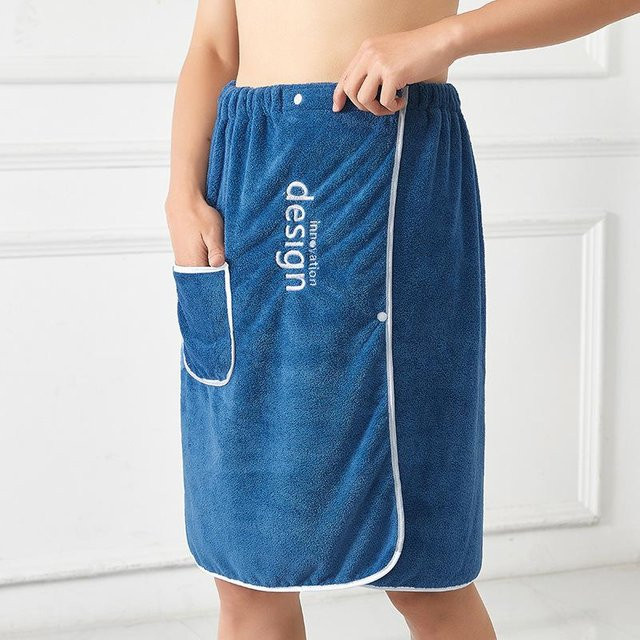 Houspace Herren-Badetuch in Blau mit Tasche und Schnalle, schnell trocknend und saugfähig für Fitnessstudio, Spa und Sauna - Bild 1