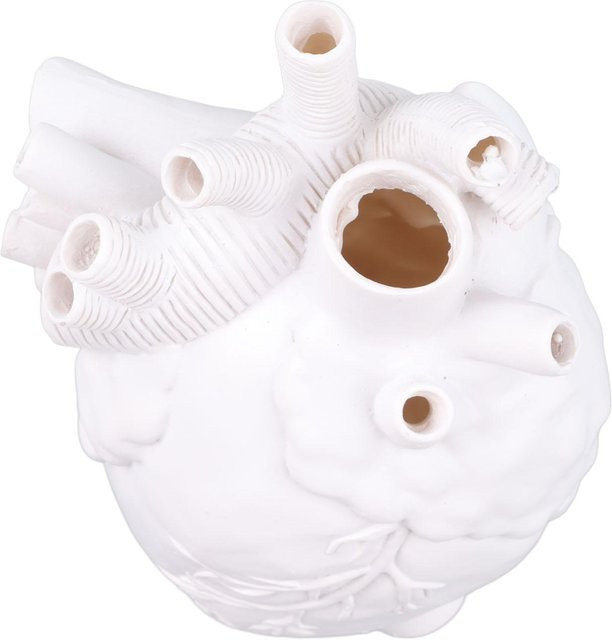 TOMTOP JMS Anatomische Herzvase aus Harz in Weiß als moderne Kunstblumenvase für den Schreibtisch - Bild 1