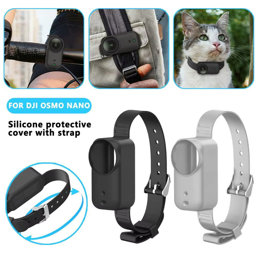DJI Osmo Nano Multifunktionales Silikon-Handgelenkband in Schwarz als verstellbare Schutzhülle und Halterung - Bild 6