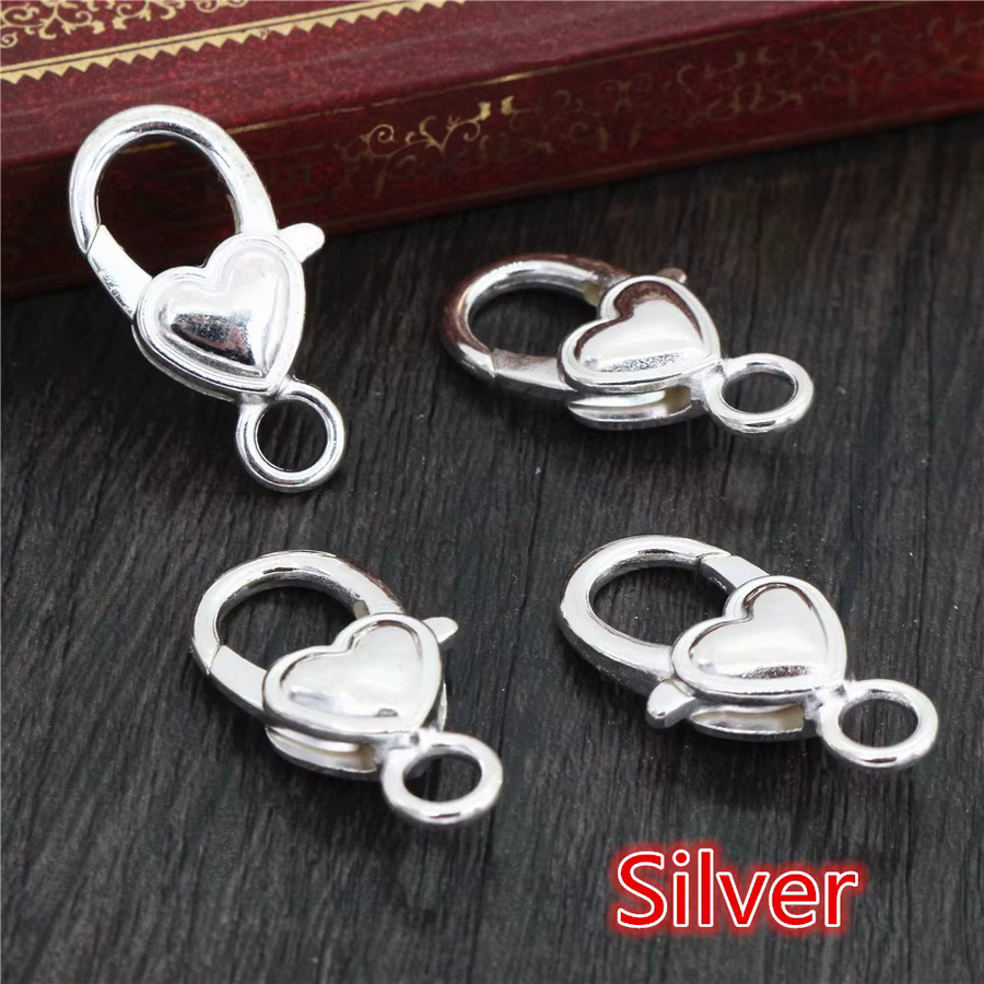 Wadsfred Herz Schmuck Erkenntnisse, Hummer Verschluss Haken, Gold Silber Überzogen, Rhodium, 26x19mm, Unisex - Bild 3