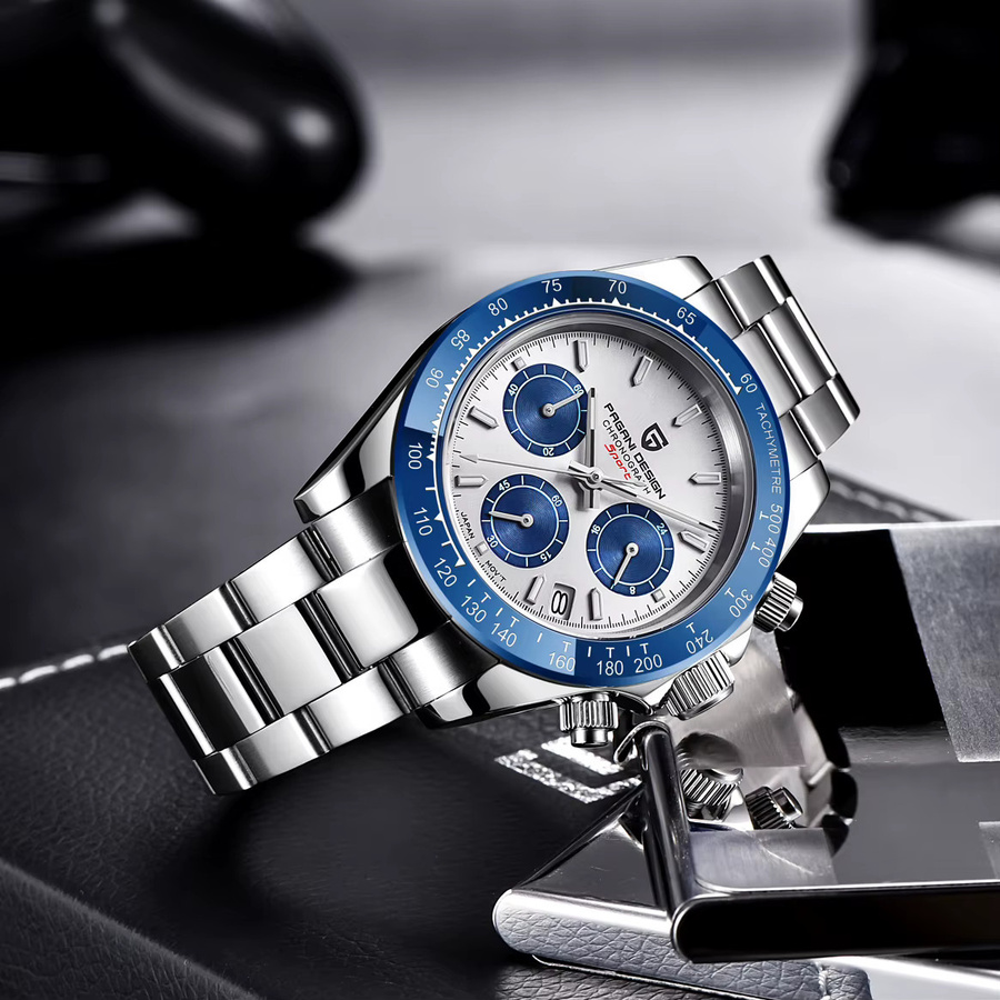PAGANI DESIGN Chronograph, Quarz, Edelstahl, Silber, Herren - Bild 3