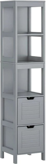 osoltus Badschrank Hampton Hochschrank Badregal Grau H: 144 cm, B: 30 cm, T: 30 cm - Bild 1