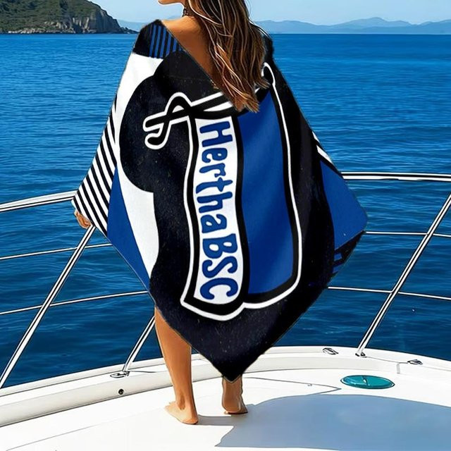 Hertha BSC Berlin Wappen Mikrofaser Strandtuch von Happiness Goods B, Blau, B: 80 cm, T: 160 cm - Bild 1