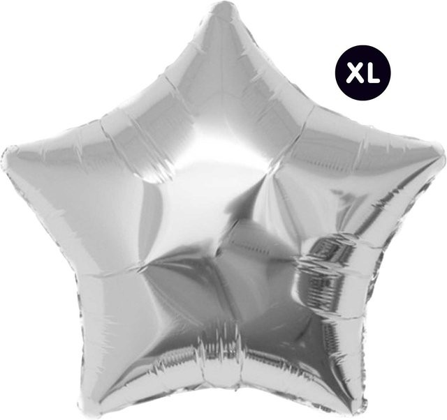 Rico Design Folienballon Stern in Silber für Party, Geburtstage und Silvester, Höhe: 86 cm - Bild 1