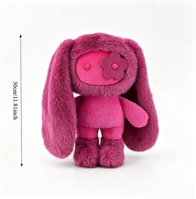 Schlüsselanhänger Linyi toy, Hase, Blume, Auge, pink, Unisex - Bild 1