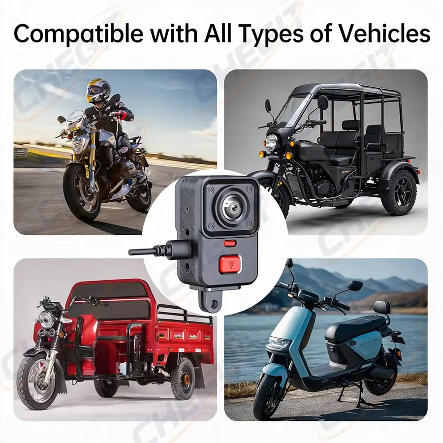 WDSZKMYF Motorrad Dashcam mit Dual-Objektiv 2K & 480P, WiFi, GPS und 170 Grad Weitwinkel, wasserdicht nach IP66, Schwarz - Bild 6