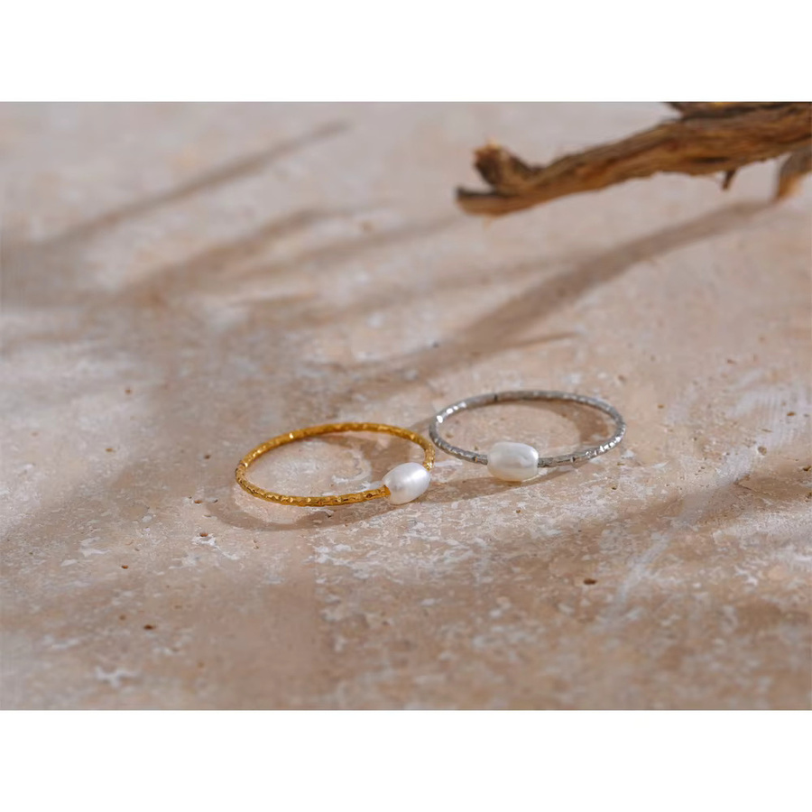 Yhpup Ring Edelstahl, Perle, Damen - Bild 2