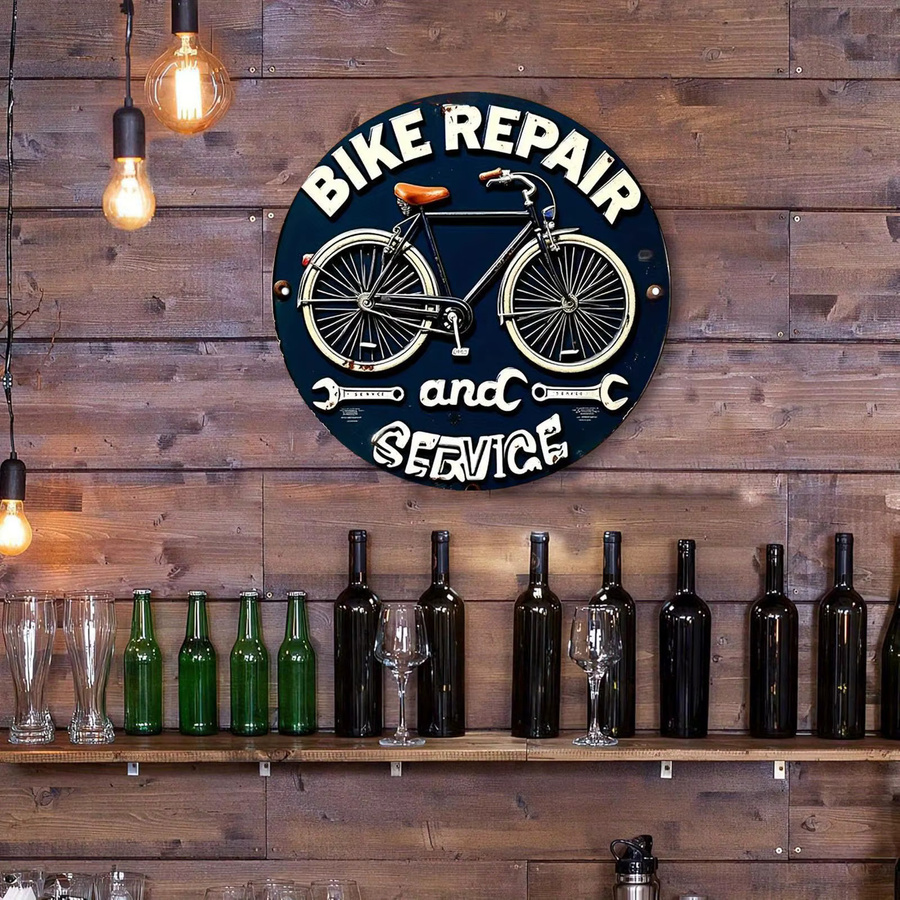 Rundes Metallschild Potdemiel Vintage Cycling Dream aus Aluminium für die Wandgestaltung, Durchmesser: 20 cm - Bild 5